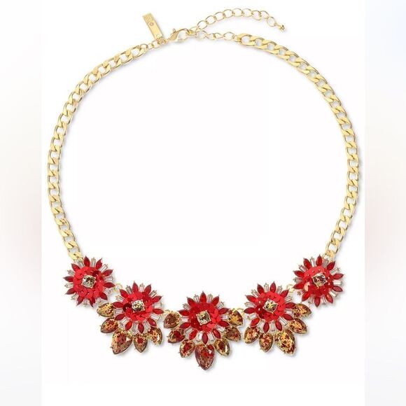 NWT INC INTERNATIONAL CONCEPTS
Gold-Tone Red Embellished Flower Necklace - Picture 1 of 6